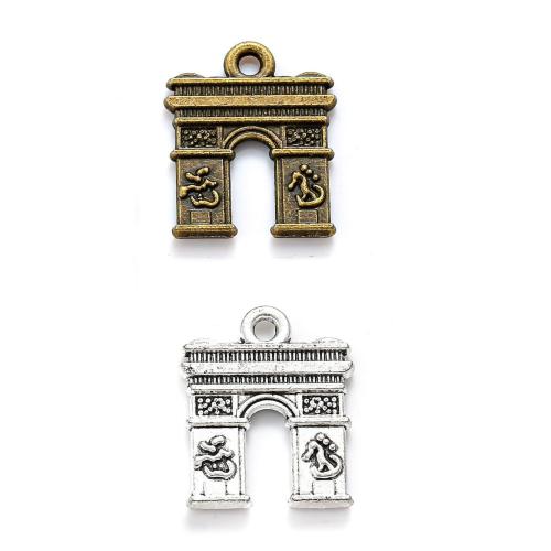 Tibetan Style Pendants, Door, plated, DIY, more colors for choice, nickel, lead & cadmium free, 18x15mm, Approx 100PCs/Bag, Sold By Bag