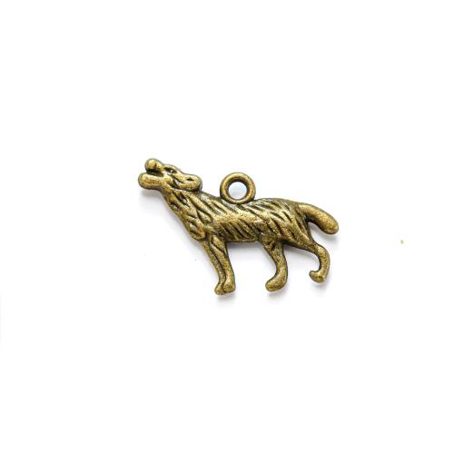 Tibetan Style Animal Pendants, Wolf, plated, DIY, more colors for choice, nickel, lead & cadmium free, 25x18mm, Approx 100PCs/Bag, Sold By Bag
