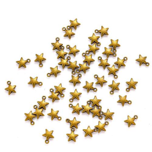 Tibetan Style Star Pendant, plated, DIY, more colors for choice, nickel, lead & cadmium free, 7x7mm, Approx 100PCs/Bag, Sold By Bag