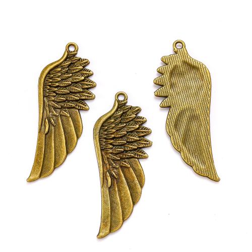 Wing Shaped Tibetan Style Pendants, plated, DIY, more colors for choice, nickel, lead & cadmium free, 58x22mm, Approx 100PCs/Bag, Sold By Bag