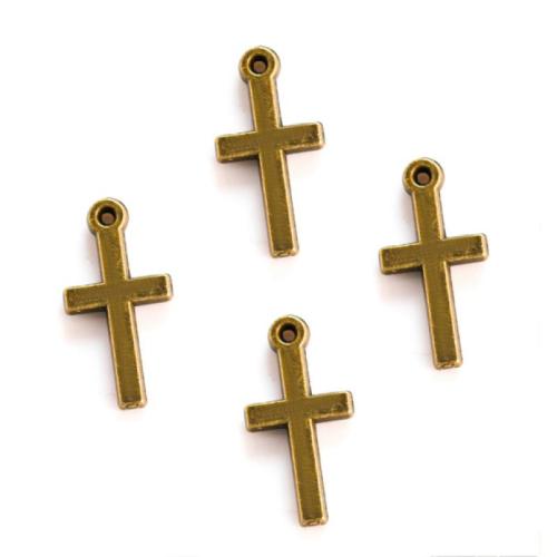 Tibetan Style Cross Pendants, plated, DIY, more colors for choice, nickel, lead & cadmium free, 19x9mm, Approx 100PCs/Bag, Sold By Bag