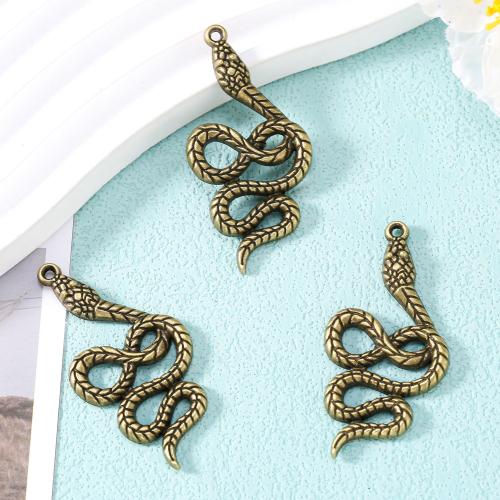 Tibetan Style Animal Pendants, Snake, plated, DIY, more colors for choice, nickel, lead & cadmium free, 53x26mm, Approx 100PCs/Bag, Sold By Bag