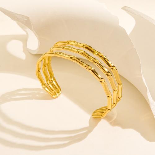 Acier titane bracelet ordinaire, Placage de couleur d'or, pour femme, Vendu par PC