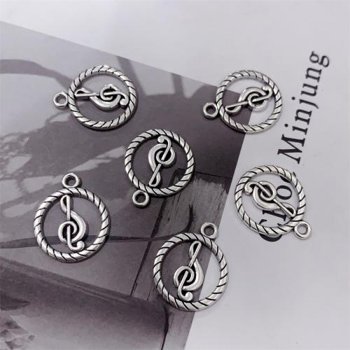 Tibetan Style Pendants, Round, antique silver color plated, DIY, 18x22mm, 100PCs/Bag, Sold By Bag