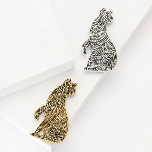 Tibetan Style Brooches, Cat, plated, for woman, more colors for choice, nickel, lead & cadmium free, Sold By PC
