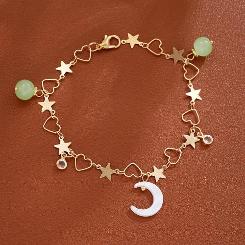 Bracelet en alliage de zinc, avec plastique, bijoux de mode & pour femme, Or, Longueur:20.4 cm, Vendu par PC