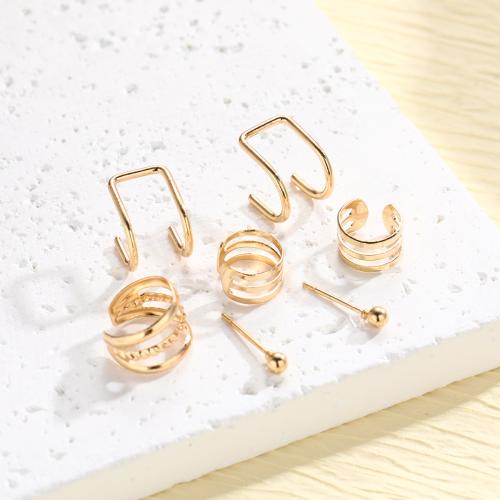 Tibetan Style Earring Clip, 7 pieces & fashion jewelry & for woman, gold, Sold By Set