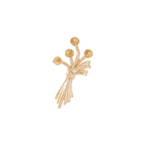 Латунный гвоздик для сережки, Латунь, плакированный настоящим золотом, DIY, Золотой, 9x15mm, продается Пара