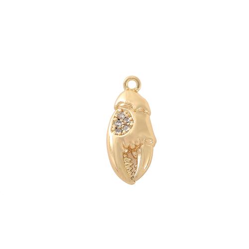 Cubic Zirconia Micro Pave Brass Pendant, real gold plated, DIY & micro pave cubic zirconia, golden, 8x19mm, Sold By PC