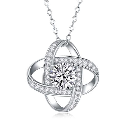 Cubic Zircon Micro Pave 925 Sterling Silver Necklace, plated, micro pave cubic zirconia & for woman, more colors for choice, Length:Approx 41-50 cm, Sold By PC