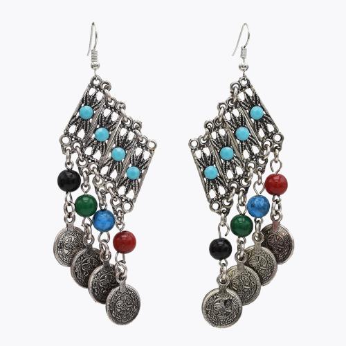 Acrylic Jewelry Earring Zinc Alloy with Acrylic plated vintage & for woman silver color Sold By Lot