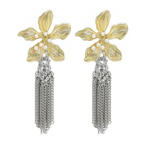 Mode-Fringe-Ohrringe, Zinklegierung, mit Kunststoff Perlen, für Frau & Emaille, keine, 5PaarePärchen/Menge, verkauft von Menge