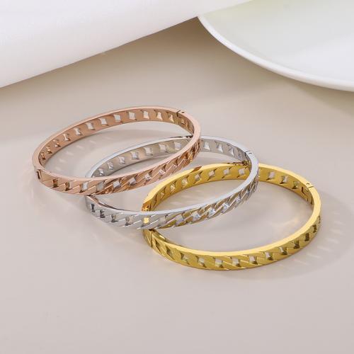Stainless Steel Bangle, 304 Stainless Steel, Vacuum Ion Plating, for woman & hollow, more colors for choice, Sold By PC