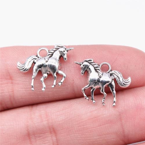 Tibetan Style Animal Pendants, Unicorn, plated, DIY, more colors for choice, 18x13mm, Sold By PC