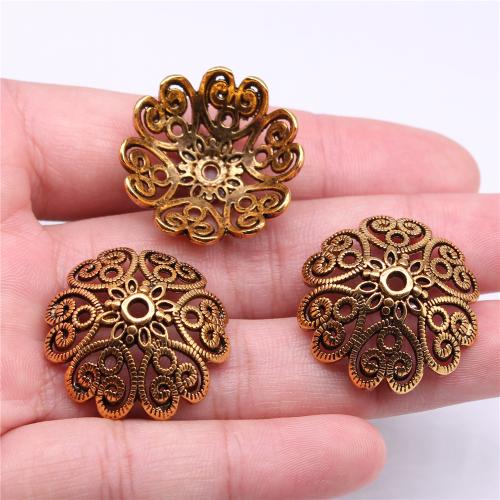 Tibetan Style Bead Cap, plated, DIY, more colors for choice, 29x29x9mm, Sold By PC