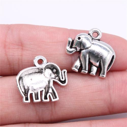 Tibetan Style Animal Pendants, Elephant, plated, DIY, more colors for choice, 20x18mm, Sold By PC