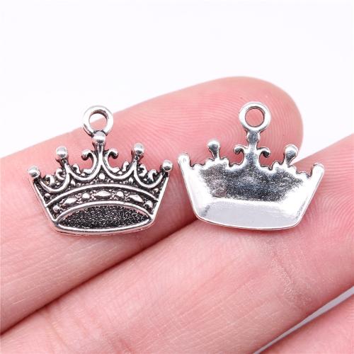 Tibetan Style Crown Pendants, antique silver color plated, DIY, 18x16mm, Sold By PC