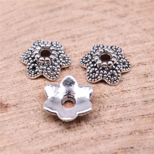 Tibetan Style Bead Cap, Flower, plated, DIY, more colors for choice, 10x10x4mm, Sold By PC