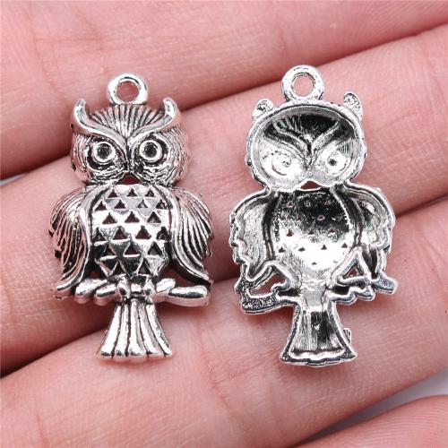 Tibetan Style Animal Pendants, Owl, plated, DIY, more colors for choice, 17x31mm, Sold By PC