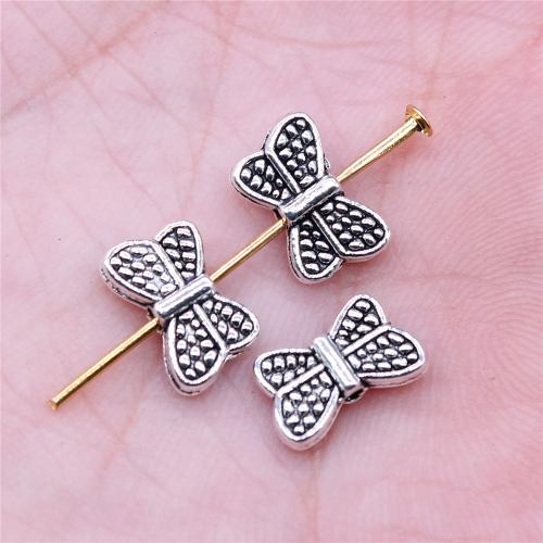 Tibetan Style Jewelry Beads, Butterfly, antique silver color plated, DIY, 11x7mm, Sold By PC