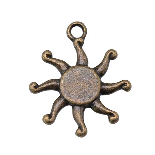 Tibetan Style Pendants, Sun, plated, DIY, more colors for choice, 17mm, Sold By PC