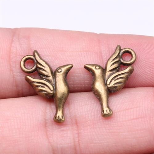 Tibetan Style Animal Pendants, Bird, antique bronze color plated, DIY, 20x12mm, Sold By PC