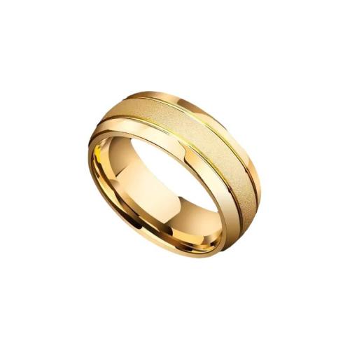 Stainless Steel Finger Ring, 304 Stainless Steel, fashion jewelry & Unisex & different size for choice, golden, width 8mm, thickness 2mm, Sold By PC