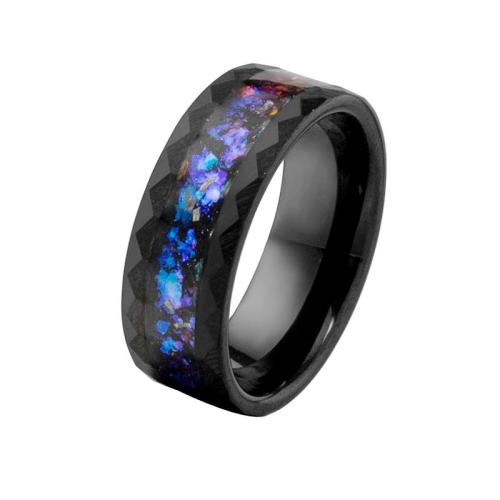 Stainless Steel Finger Ring, 304 Stainless Steel, fashion jewelry & Unisex & different size for choice, black, width 8mm, thickness 2mm, Sold By PC