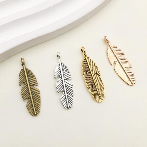 Tibetan Style Feather Pendants, DIY, more colors for choice, 9x28mm, Sold By PC