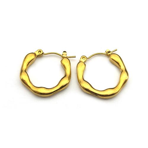 Acier inoxydable Levier Retour Earring, Acier inoxydable 304, bijoux de mode & pour femme, doré, 21x21mm, Vendu par paire