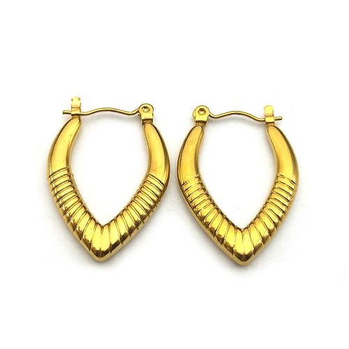 Acier inoxydable Levier Retour Earring, Acier inoxydable 304, bijoux de mode & pour femme, doré, 25x20mm, Vendu par paire