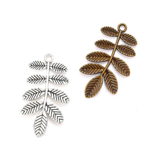 Tibetan Style Leaf Pendants, plated, DIY, more colors for choice, nickel, lead & cadmium free, 38x21mm, 100PCs/Bag, Sold By Bag