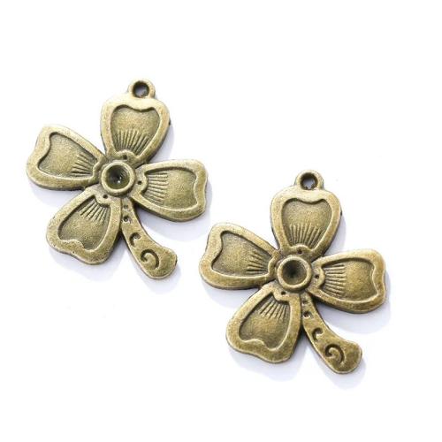 Tibetan Style Clover Pendant, Four Leaf Clover, plated, DIY, more colors for choice, nickel, lead & cadmium free, 25x25mm, Approx 100PCs/Bag, Sold By Bag