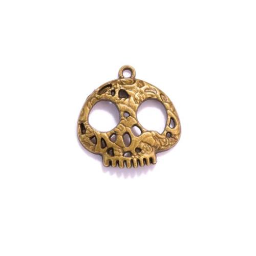 Tibetan Style Skull Pendants, plated, DIY, more colors for choice, nickel, lead & cadmium free, 27x27mm, Approx 100PCs/Bag, Sold By Bag