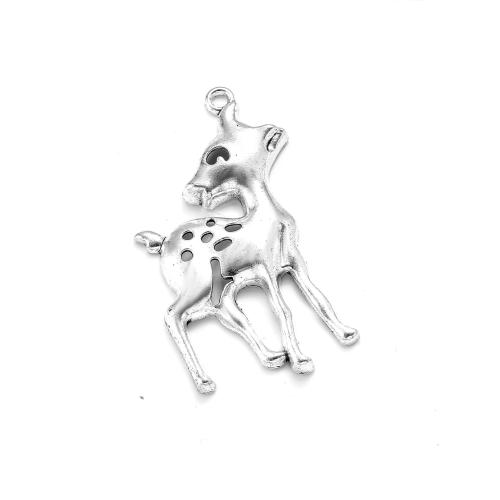Tibetan Style Animal Pendants, Deer, plated, DIY, more colors for choice, nickel, lead & cadmium free, 57x30mm, Approx 100PCs/Bag, Sold By Bag