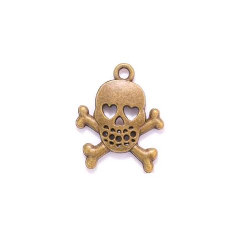Tibetan Style Skull Pendants, plated, DIY, more colors for choice, nickel, lead & cadmium free, 20x26mm, Approx 100PCs/Bag, Sold By Bag