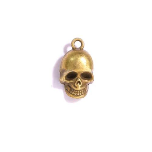 Tibetan Style Skull Pendants, plated, DIY, more colors for choice, nickel, lead & cadmium free, 20x11mm, Approx 100PCs/Bag, Sold By Bag
