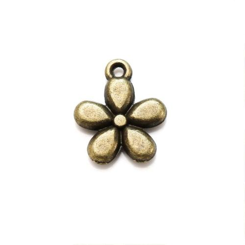 Tibetan Style Flower Pendants, plated, DIY, more colors for choice, nickel, lead & cadmium free, 12x10mm, Approx 100PCs/Bag, Sold By Bag