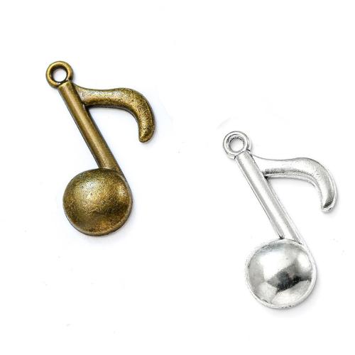 Tibetan Style Pendants, Music Note, plated, DIY, more colors for choice, nickel, lead & cadmium free, 27x17mm, Approx 100PCs/Bag, Sold By Bag