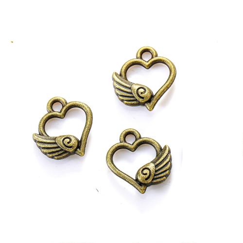 Tibetan Style Heart Pendants, plated, DIY, more colors for choice, nickel, lead & cadmium free, 13x12mm, Approx 100PCs/Bag, Sold By Bag
