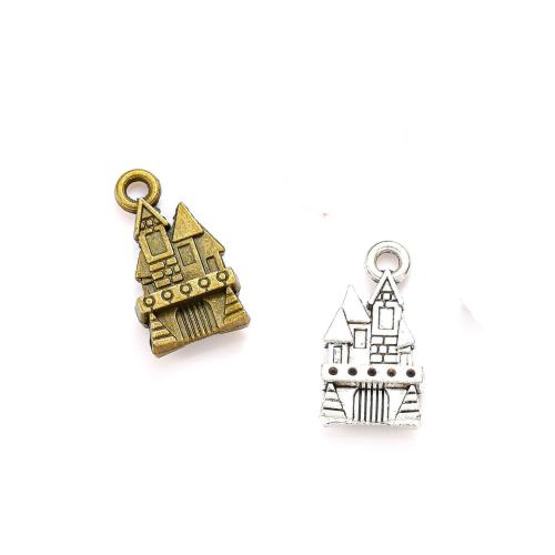 Tibetan Style Pendants, Castle, plated, DIY, more colors for choice, nickel, lead & cadmium free, 21x11mm, Approx 100PCs/Bag, Sold By Bag