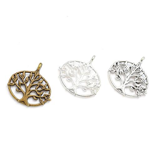 Tibetan Style Pendants, Tree, plated, DIY, more colors for choice, nickel, lead & cadmium free, 27x26mm, Approx 100PCs/Bag, Sold By Bag