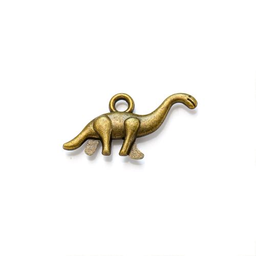 Tibetan Style Animal Pendants, Dinosaur, plated, DIY, more colors for choice, nickel, lead & cadmium free, 25x13mm, Approx 100PCs/Bag, Sold By Bag