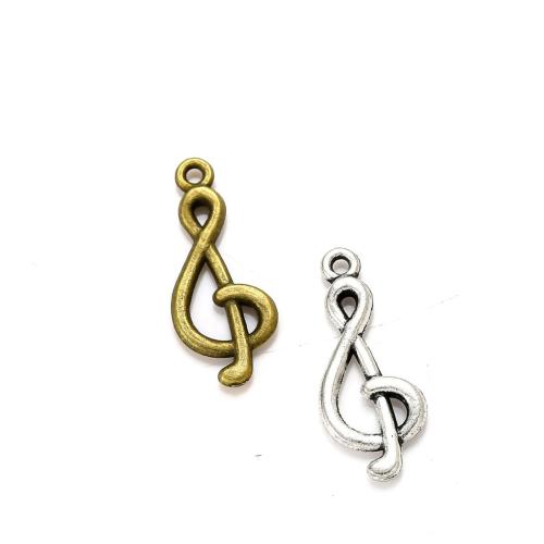 Tibetan Style Pendants, Music Note, plated, DIY, more colors for choice, nickel, lead & cadmium free, 27x10mm, Approx 100PCs/Bag, Sold By Bag