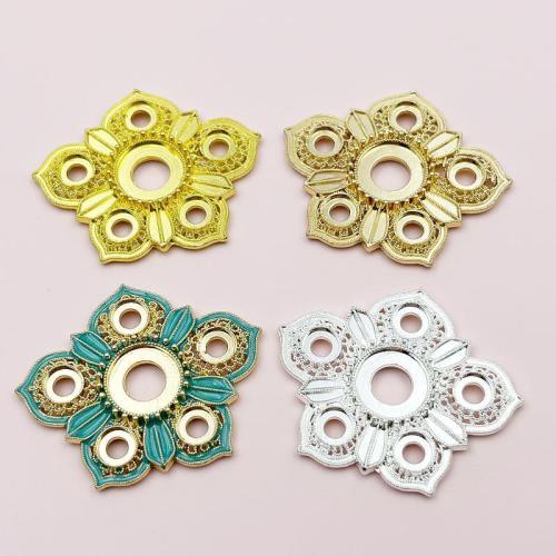 Tibetan Style Enamel Pendants, Flower, plated, DIY, more colors for choice, nickel, lead & cadmium free, 43x36mm, 10PCs/Bag, Sold By Bag