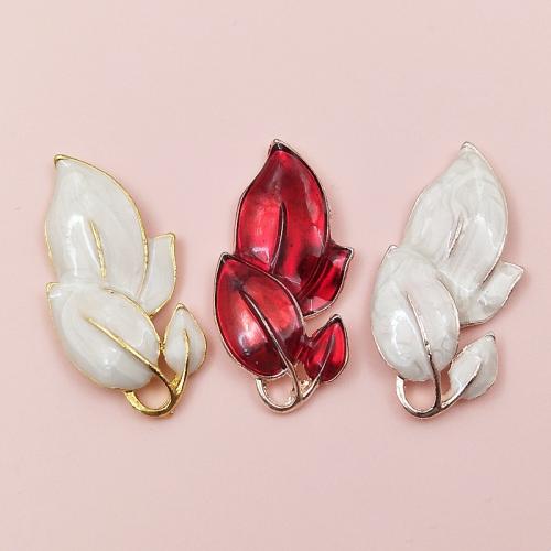Tibetan Style Enamel Pendants, Leaf, plated, DIY, more colors for choice, nickel, lead & cadmium free, 19x39mm, 10PCs/Bag, Sold By Bag