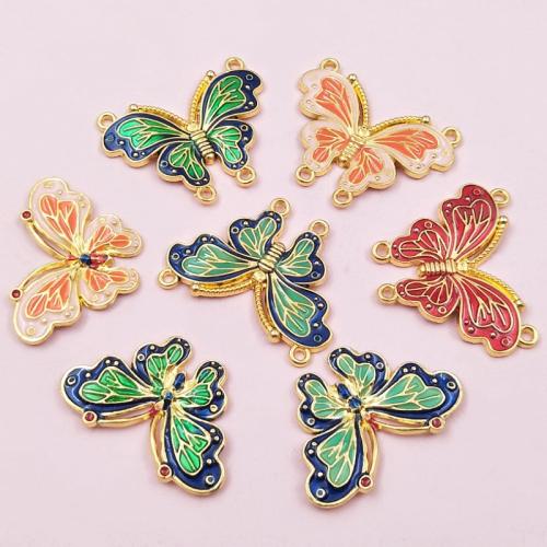 Tibetan Style Connector, Butterfly, plated, different findings for choice & DIY & different size for choice & enamel, more colors for choice, nickel, lead & cadmium free, 10PCs/Bag, Sold By Bag