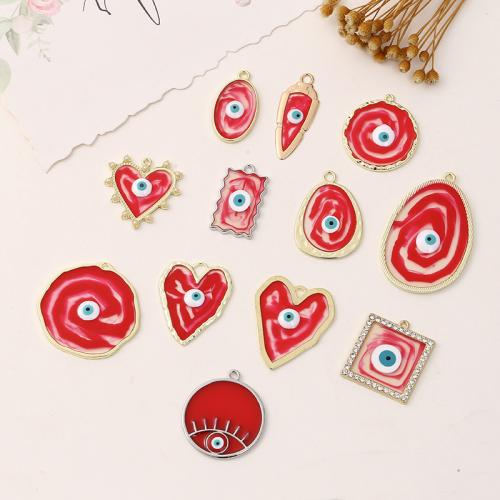 Evil Eye Pendants, Tibetan Style, plated, DIY & different designs for choice & enamel, more colors for choice, nickel, lead & cadmium free, Sold By PC
