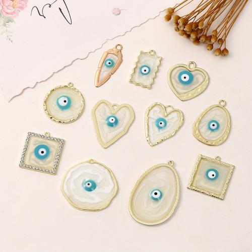 Evil Eye Pendants, Tibetan Style, plated, DIY & different designs for choice & enamel, more colors for choice, nickel, lead & cadmium free, Sold By PC