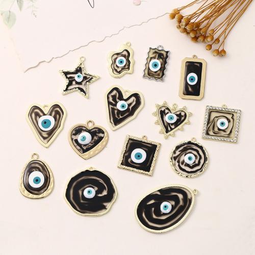 Evil Eye Pendants, Tibetan Style, plated, DIY & different designs for choice & enamel & with rhinestone, more colors for choice, nickel, lead & cadmium free, Sold By PC